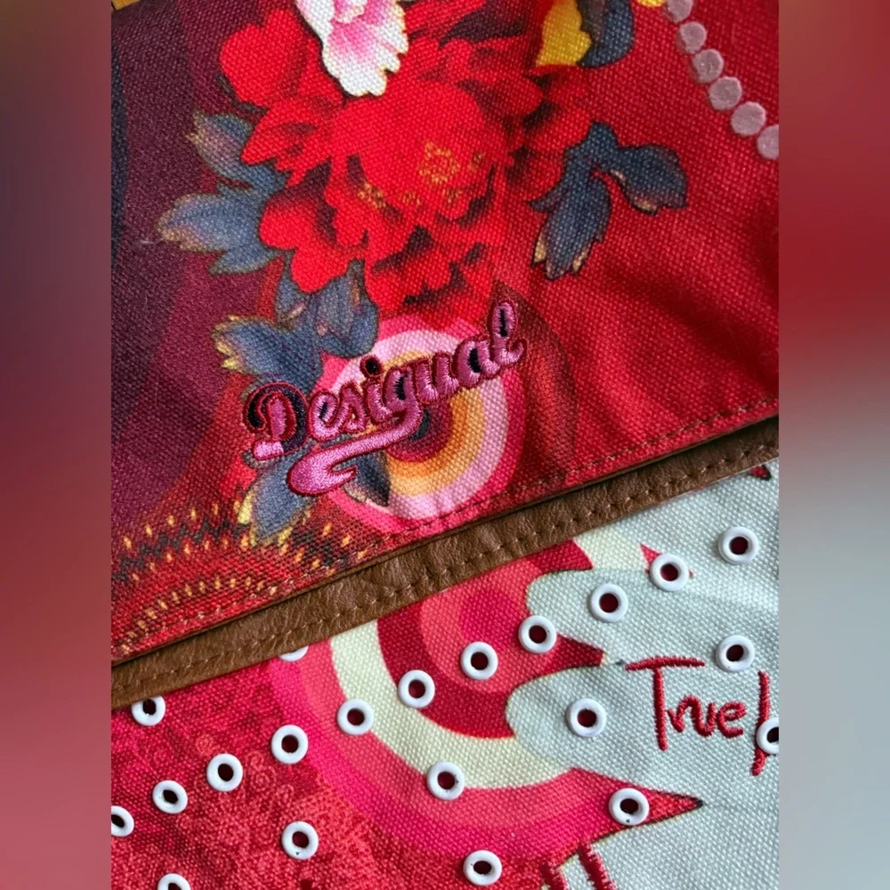 DESIGUAL canvas and leather messenger bag!